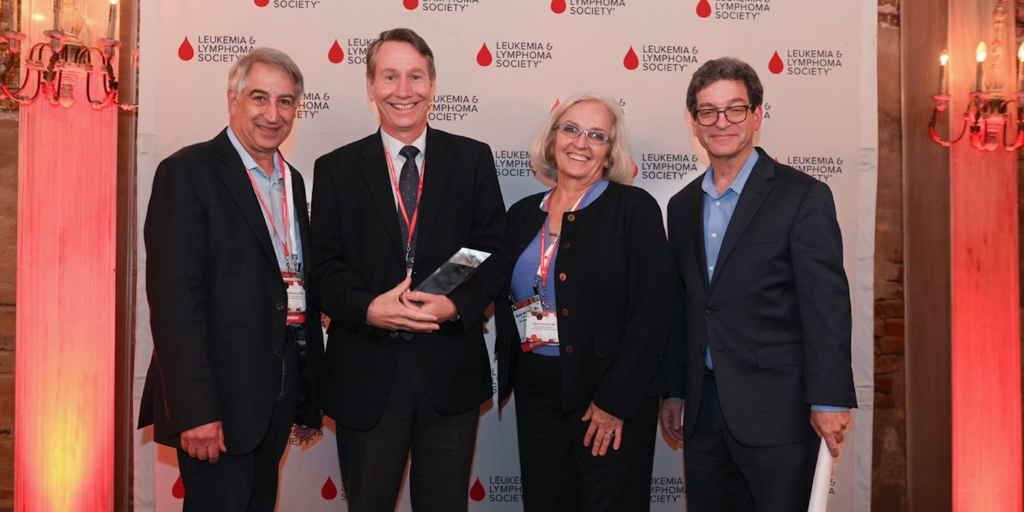 From left to right: Dr. Louis DeGennaro, LLS President & CEO; Dr. Stephen Ansell, LLS Excellence in Scientific Service recipient; Dr. Gwen Nichols, LLS Chief Medical Officer; Dr. Lee Greenberger, LLS Chief Scientific Officer